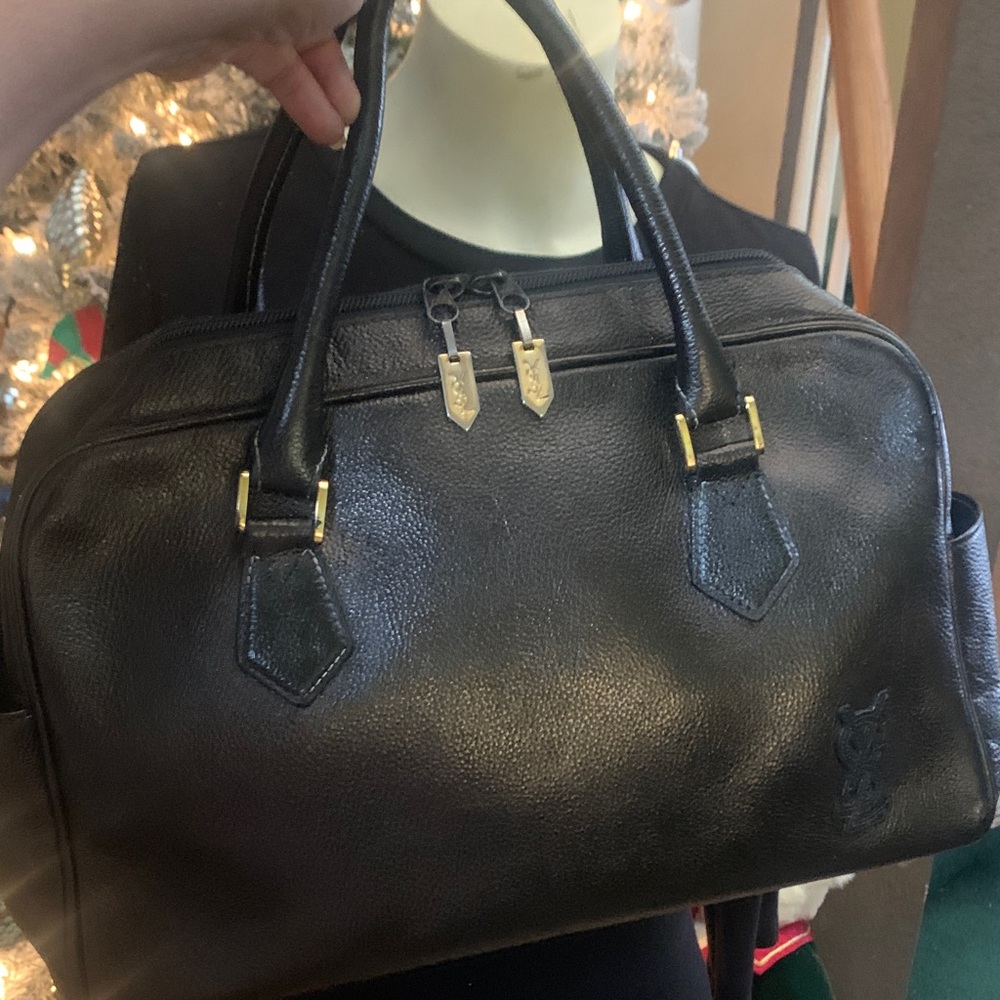 Authentic YSL Black Leather Handbag! FIRM!